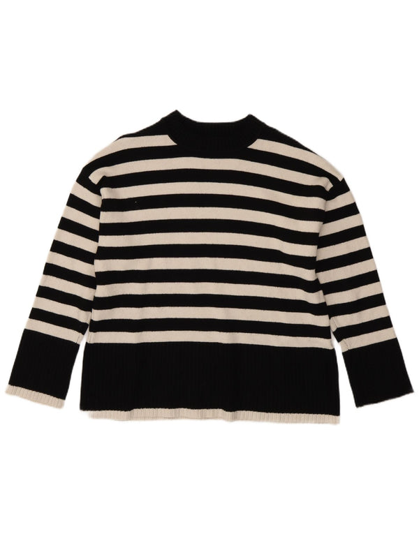 Damski sweter oversize z golfem Zara UK 10 w małe czarne paski