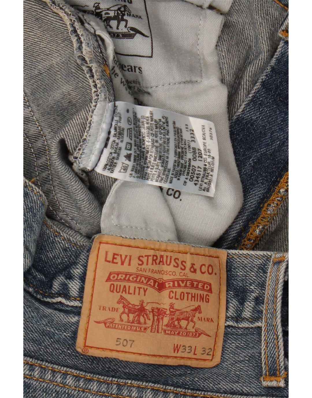Damskie dżinsy Levi's 507 Bootcut W33 L28 Niebieska bawełna