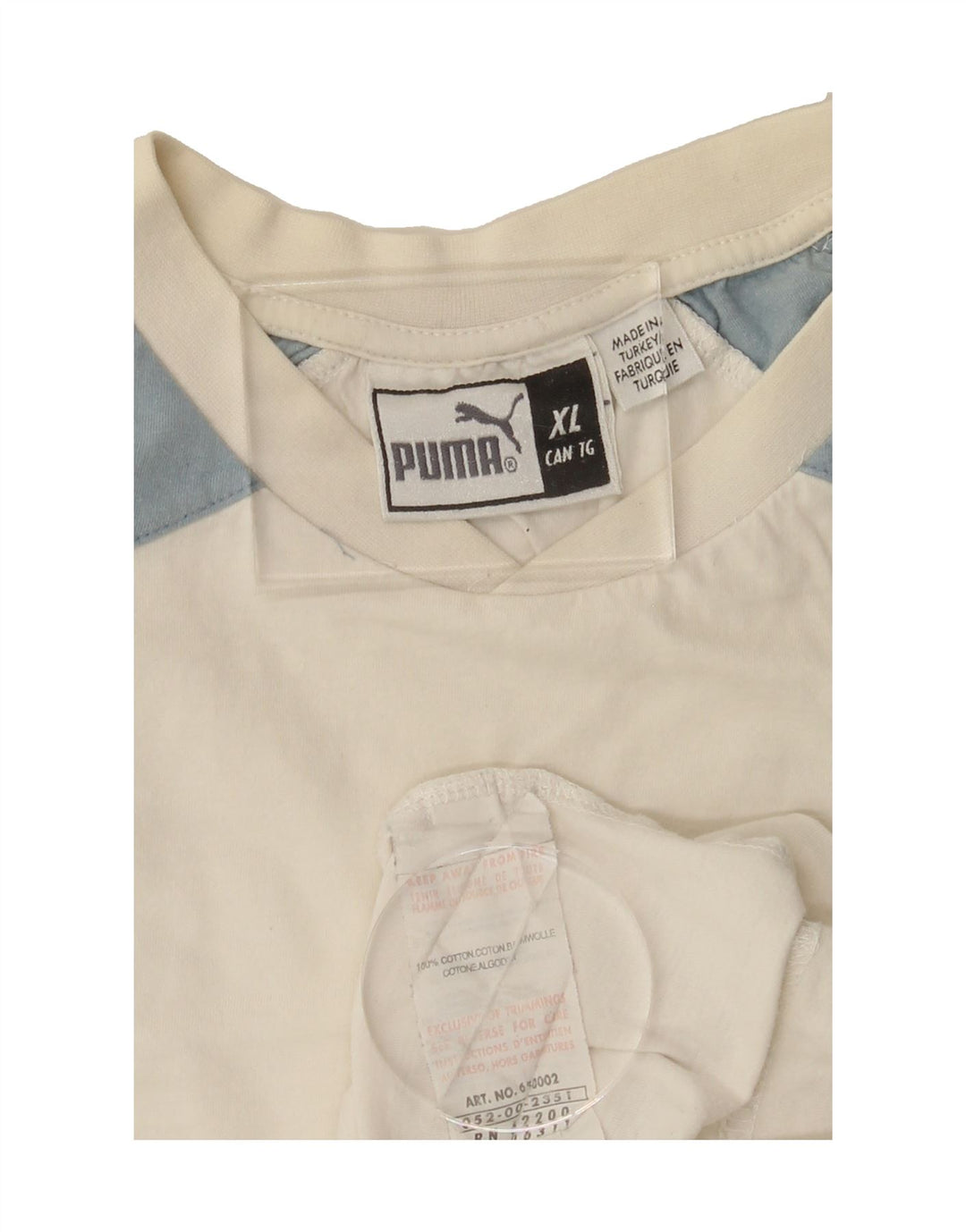 PUMA Mens Graphic T-Shirt Top XL Off White Cotton Vintage Puma and Second-Hand Puma from Messina Hembry 