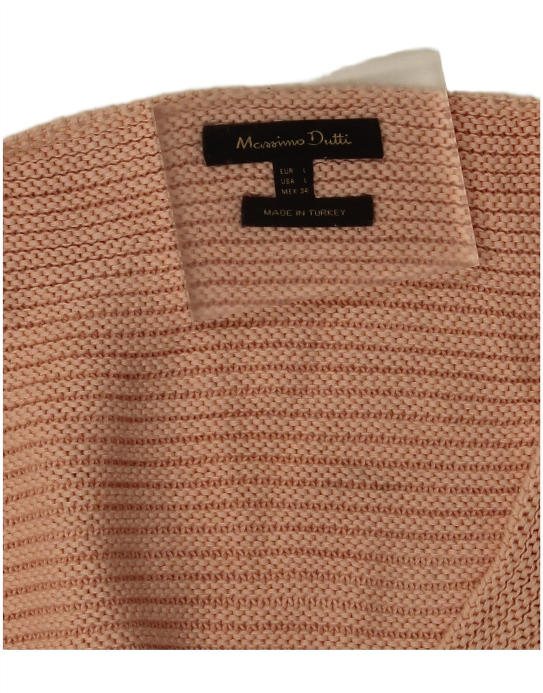 Sweter damski Massimo Dutti z dekoltem w kształcie litery V, UK 16, duży, różowy