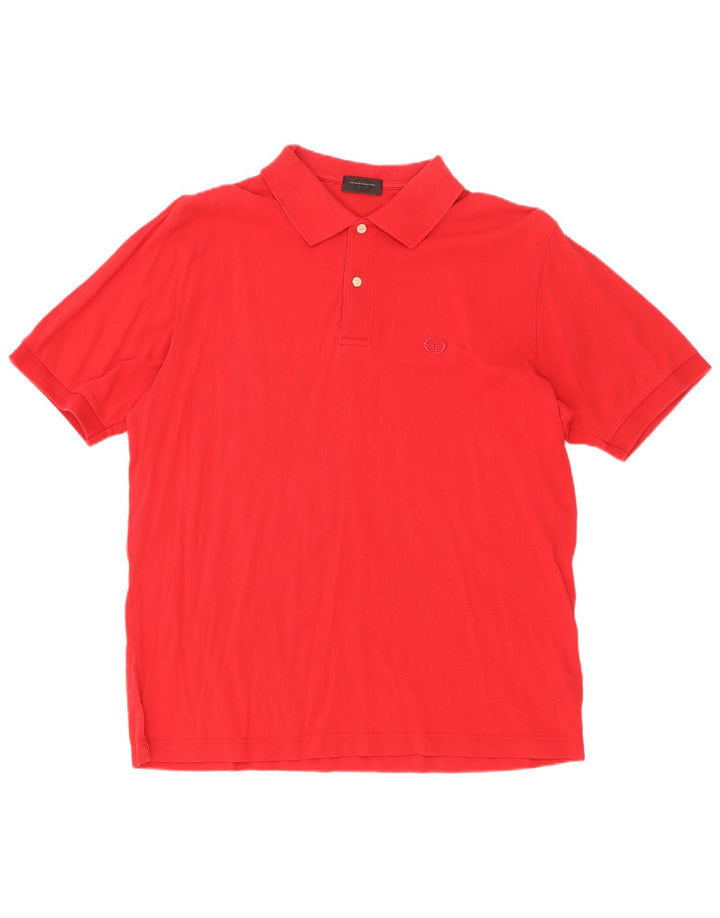 Męska koszulka polo Sergio Tacchini IT 50, średnia czerwona bawełna