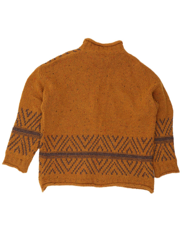 Sweter damski Sisley z golfem UK 16 Large Brown Fair Isle