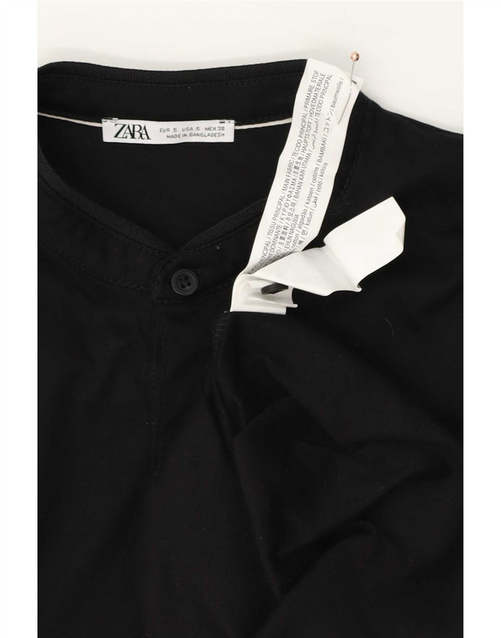 Męska koszulka polo Zara, mała, czarna, bawełniana