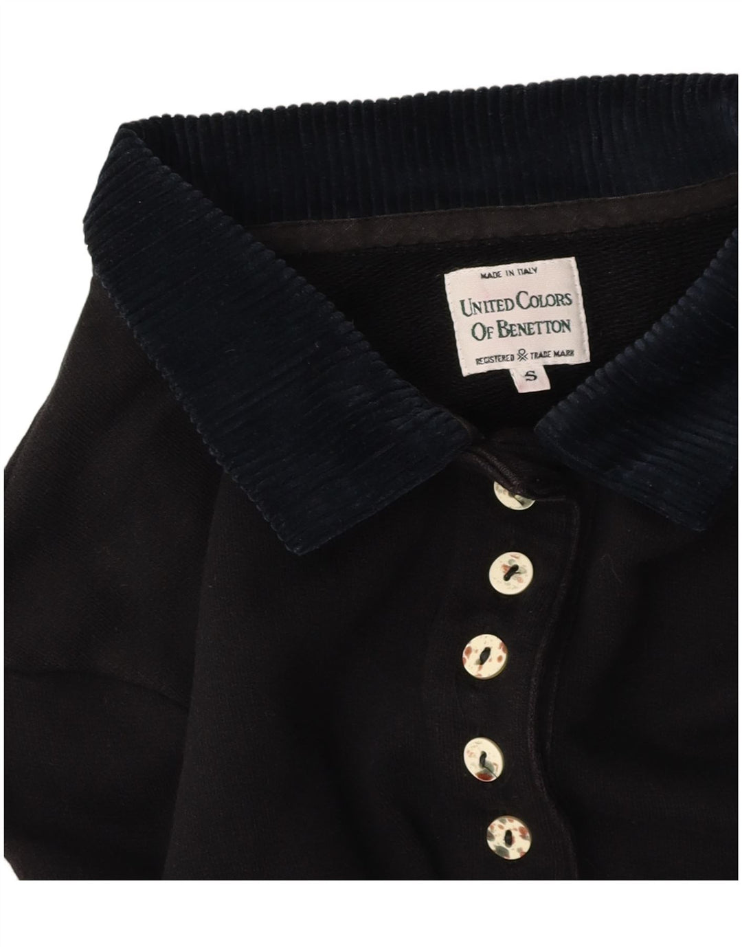 Damska koszulka polo o kroju oversize z grafiką BENETTON UK 10, mała czarna