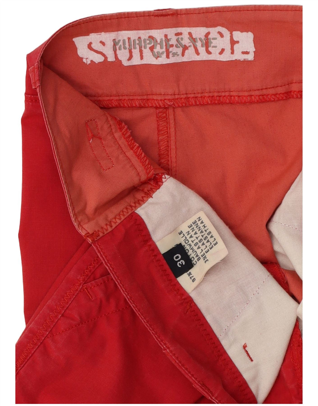 Damskie spodnie typu slim chino MURPHY & NYE W30 L29 Czerwona bawełna