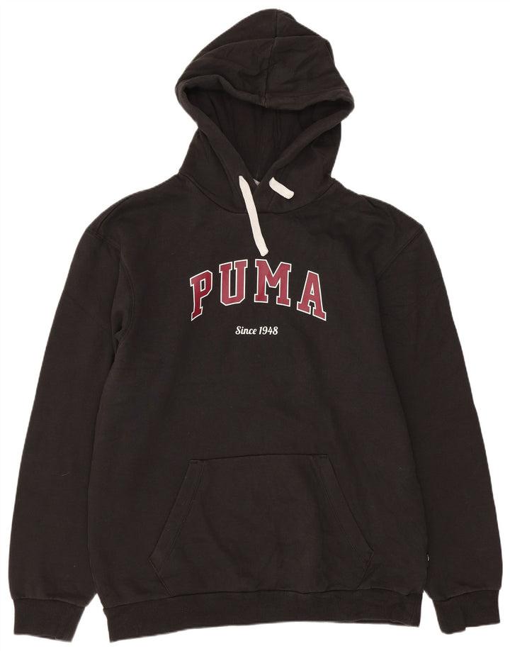 Męski sweter z kapturem Puma z grafiką, średni czarny, bawełniany
