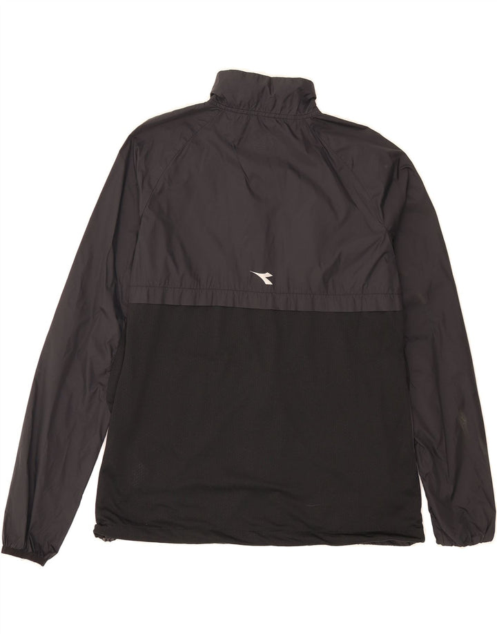 DIADORA Mens Tracksuit Top Jacket Medium Black Polyester Vintage Diadora and Second-Hand Diadora from Messina Hembry 