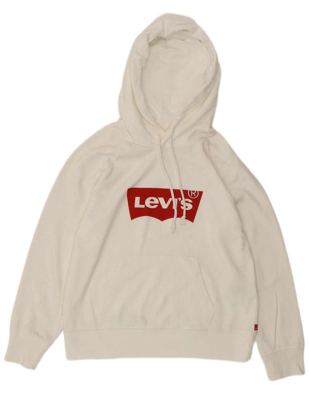 Damski sweter LEVI'S z grafiką, oversize, UK 10, mały, biały, bawełniany