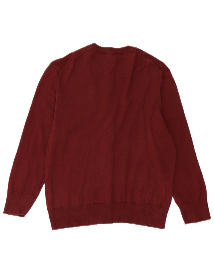 Sweter damski J. Crew UK 16, duży, bordowy, bawełniany