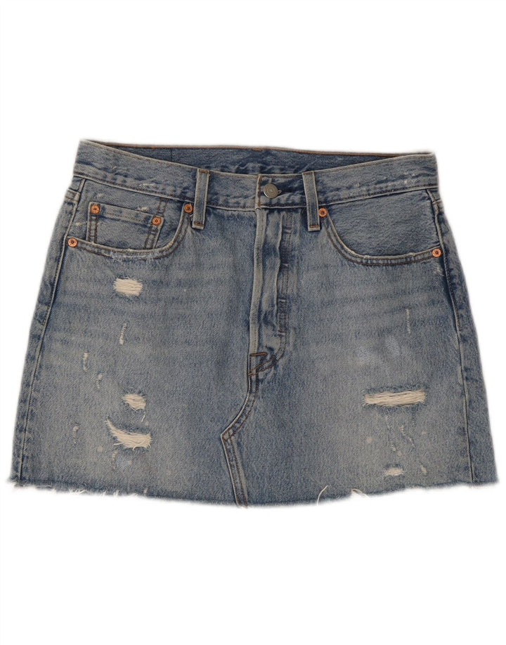 Damska spódnica dżinsowa Levi's w trudnej sytuacji Mini W28 Średnio niebieska bawełna