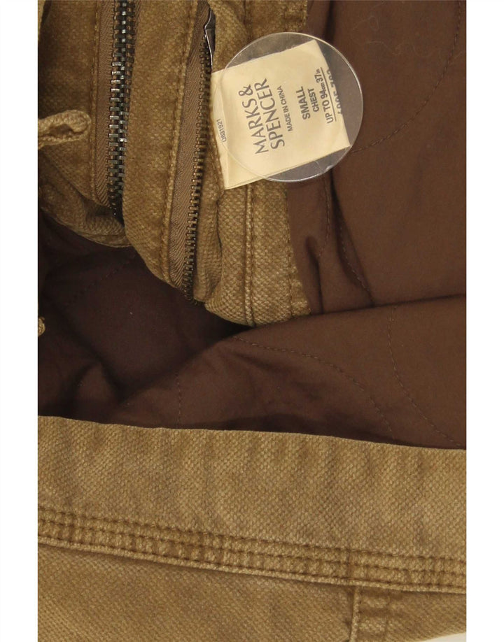 Męska kurtka użytkowa Marks & Spencer UK 36, mała, beżowa, bawełniana