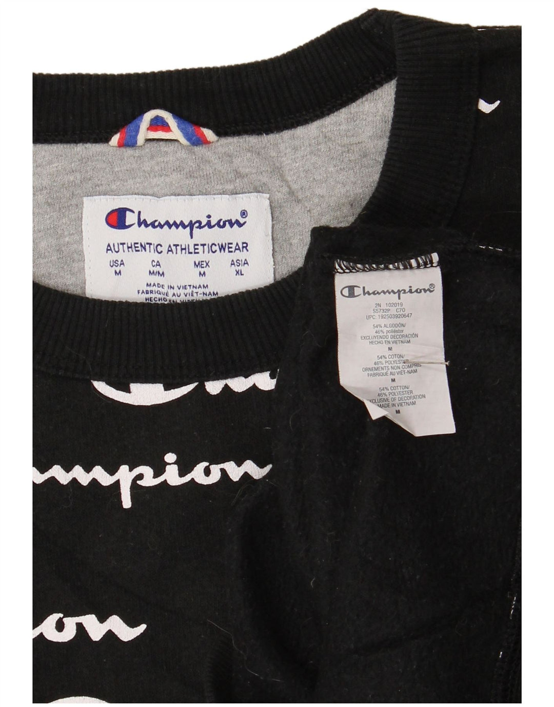 Męski sweter z grafiką Champion, średni czarny, bawełniany