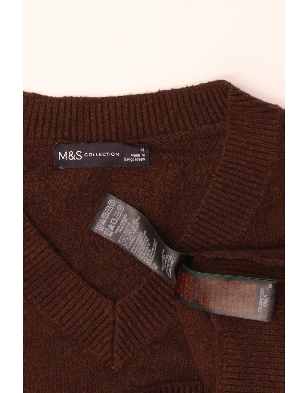 Marks & Spencer Damski sweter oversize z dekoltem w kształcie litery V, UK 14, średni brąz