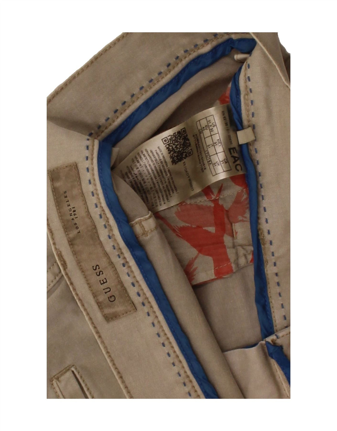 GUESS Mens Straight Cargo Trousers W31 L30 Beige Cotton Vintage Guess and Second-Hand Guess from Messina Hembry 
