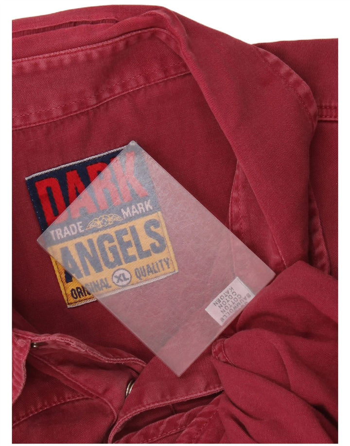 Koszula męska w stylu western XL, bordowa, bawełniana