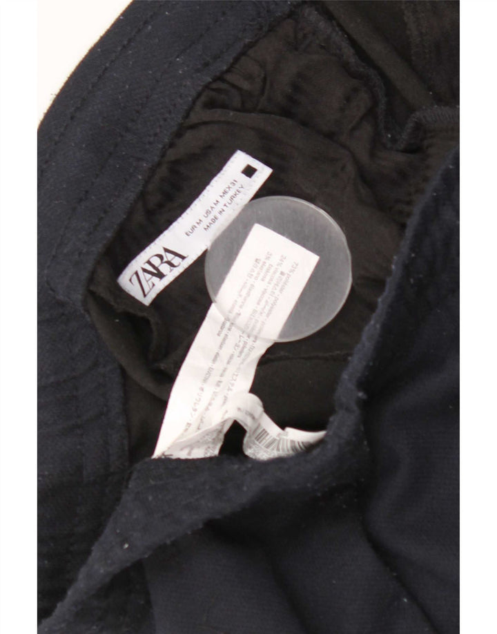 Męskie spodnie typu slim chino Zara, średnie W31 L27, granatowe, poliestrowe