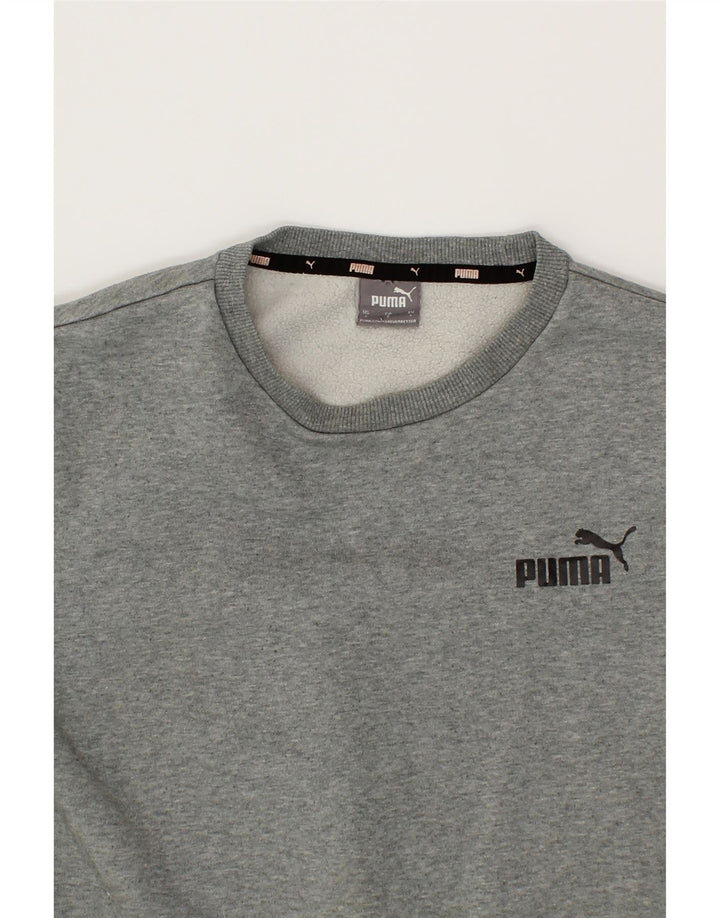 PUMA Womens Oversized Sweatshirt Jumper UK 16 Large Grey Cotton Vintage Puma and Second-Hand Puma from Messina Hembry 