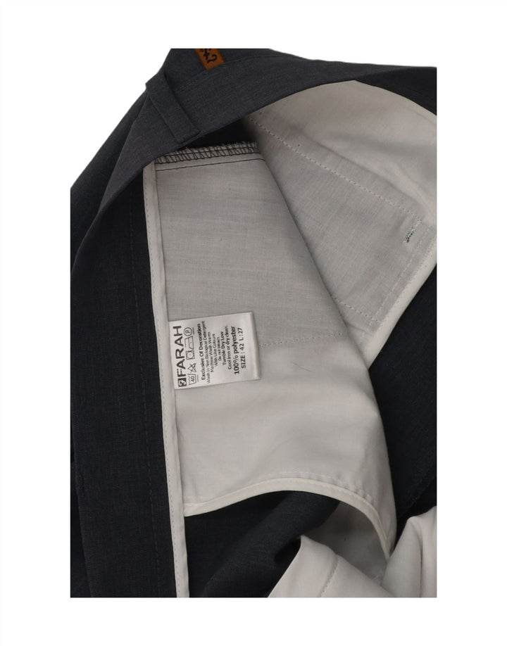 FARAH Womens Straight Chino Trousers W42 L27 Grey Polyester Vintage Farah and Second-Hand Farah from Messina Hembry 