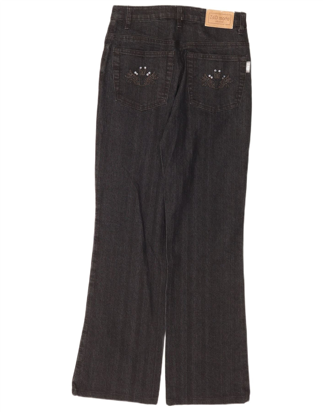 Vintage damskie jeansy Bootcut IT 42 Medium W28 L30 Szara bawełna w kwiaty