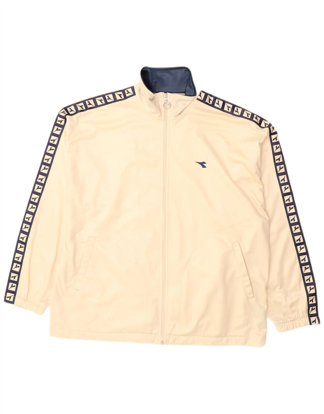 Damska kurtka dresowa typu oversize Diadora UK 14, duża, beżowa