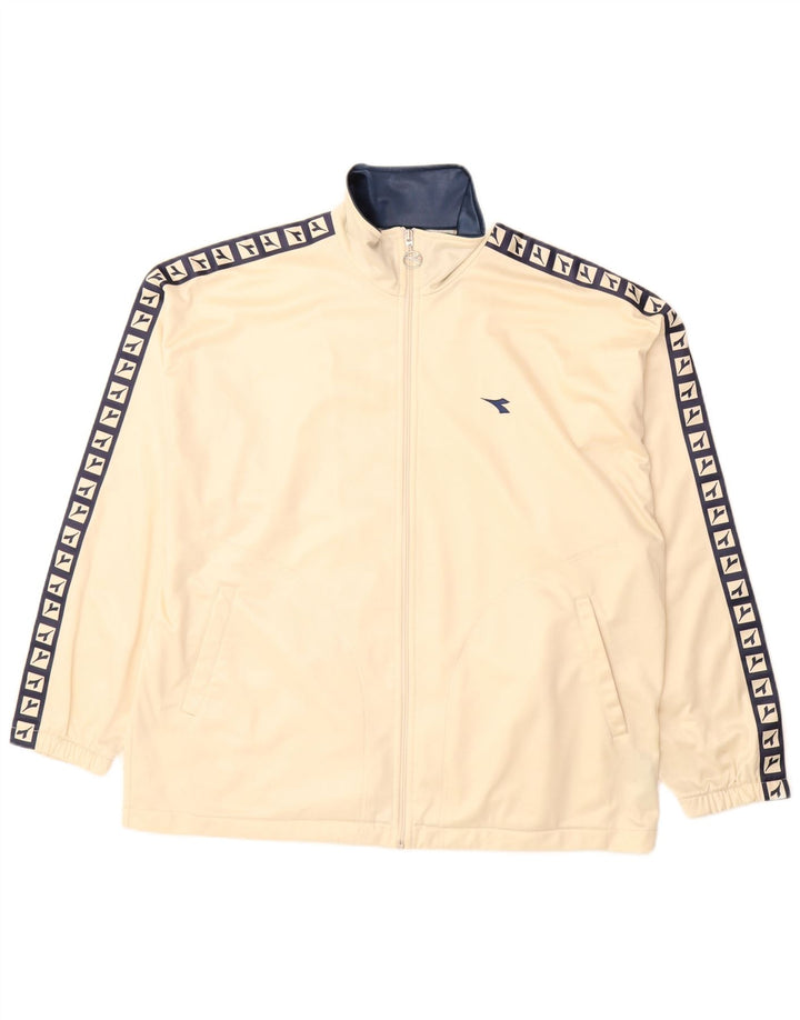 Damska kurtka dresowa typu oversize Diadora UK 14, duża, beżowa