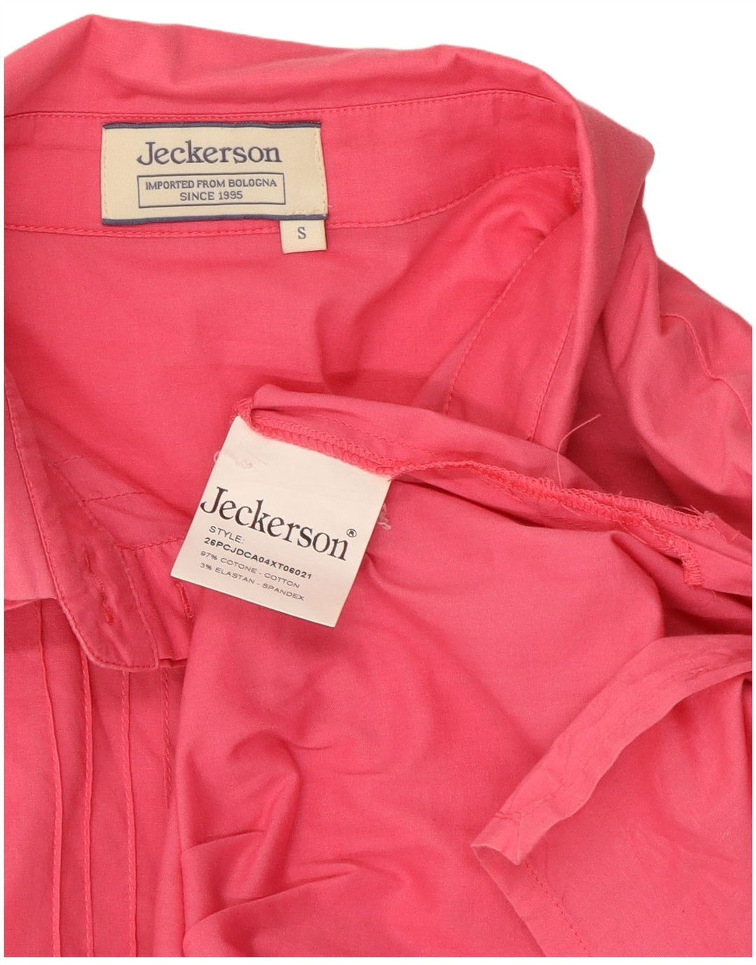Damska koszula pulowerowa z rękawem 3/4 Jeckerson UK 10 Small Pink Cotton