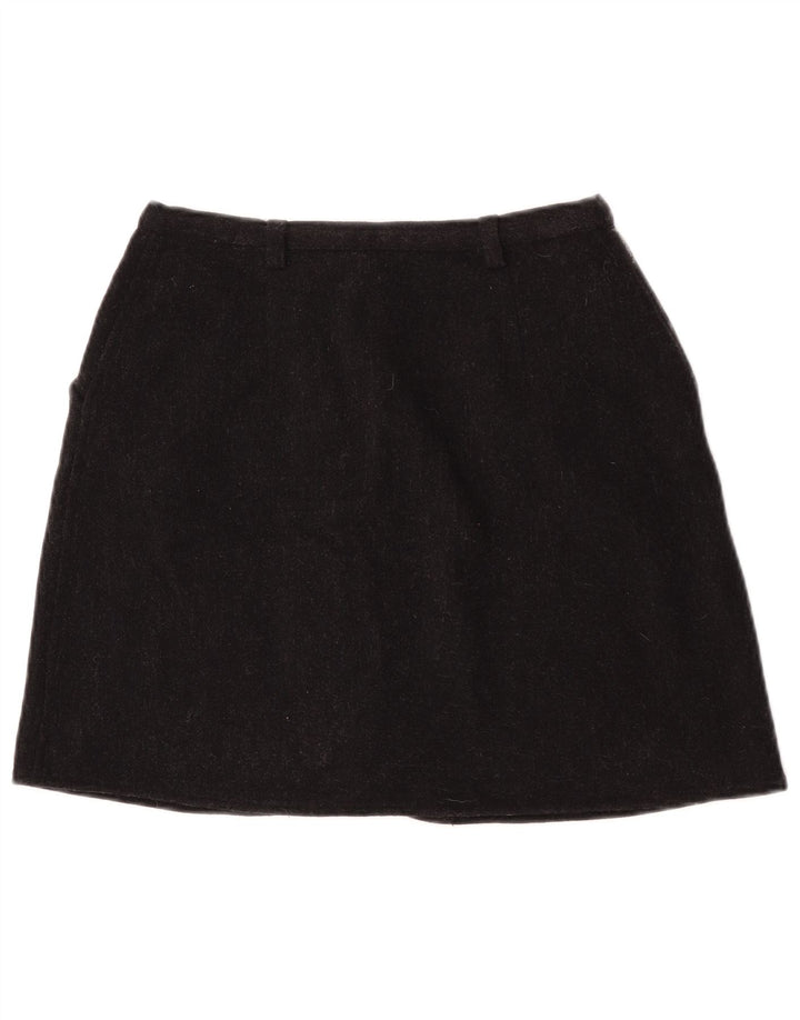 Damska mini spódniczka Armani Jeans UK 14 Medium W27 Czarna wełna