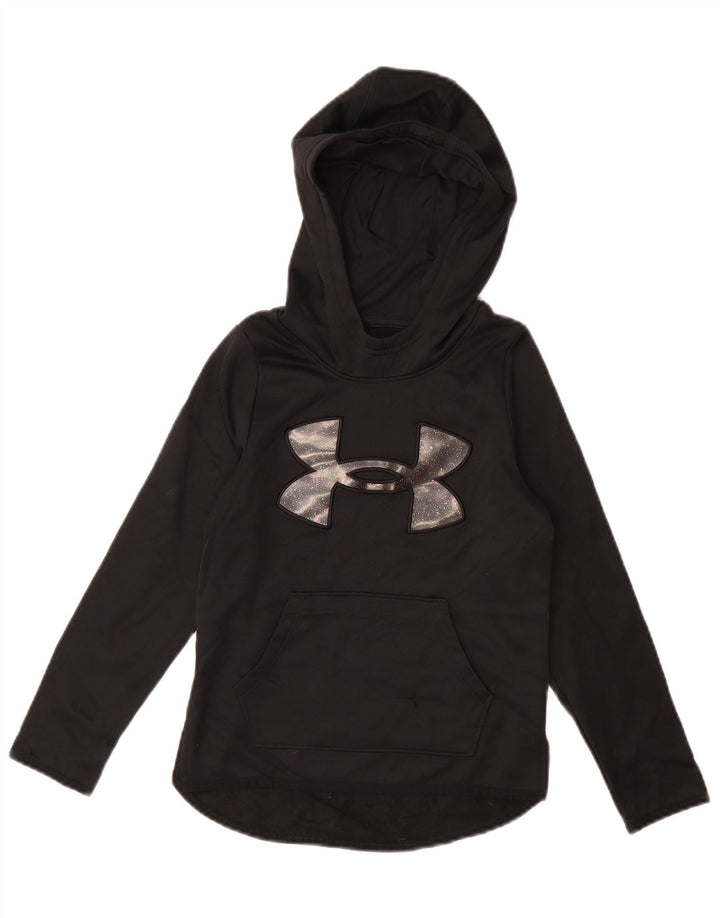 Dziewczęcy sweter z kapturem i grafiką UNDER ARMOUR 7-8 lat, mały, czarny, poliester