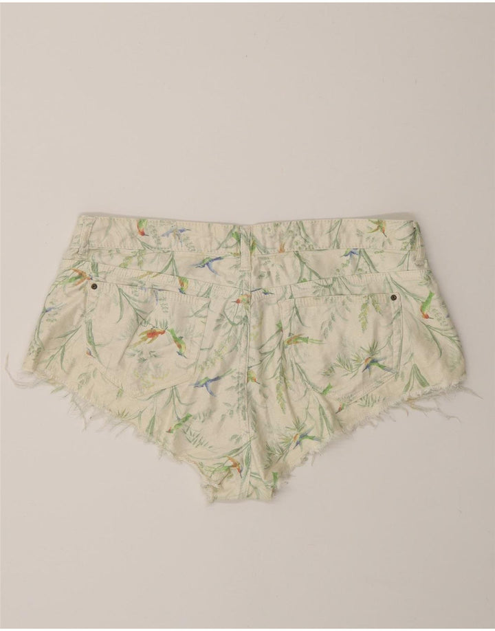 Spodnie damskie Zara EU 38 Small W28 Biała bawełna w kwiaty