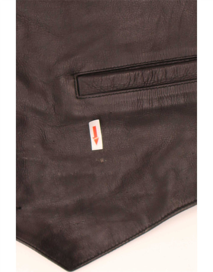 Vintage męska skórzana kamizelka 2XL czarna