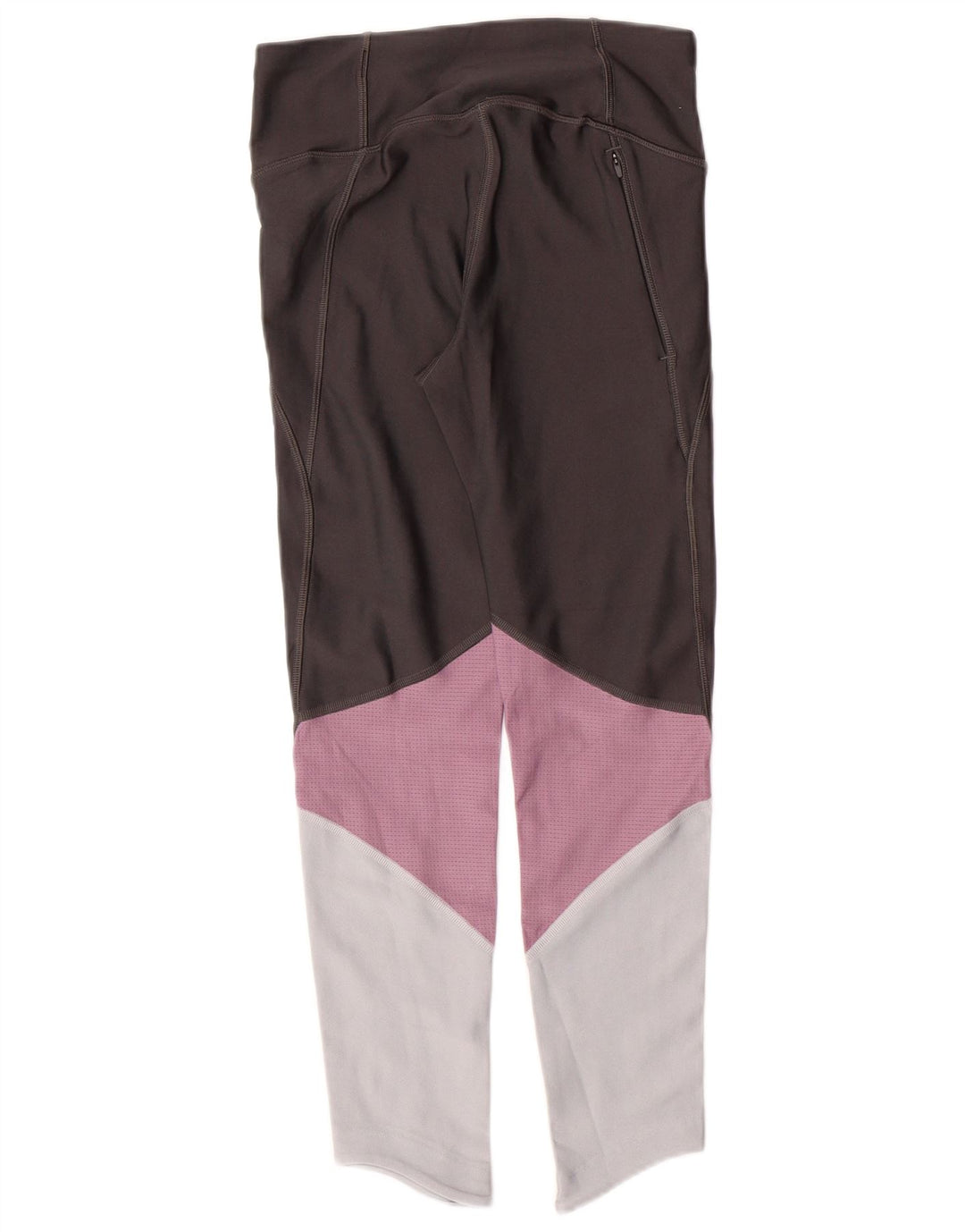 Damskie legginsy UNDER ARMOUR Heat Gear UK 8, małe, szare, z blokami kolorów