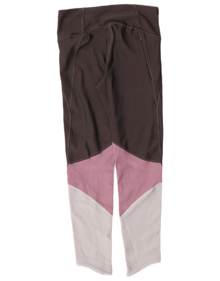 Damskie legginsy UNDER ARMOUR Heat Gear UK 8, małe, szare, z blokami kolorów