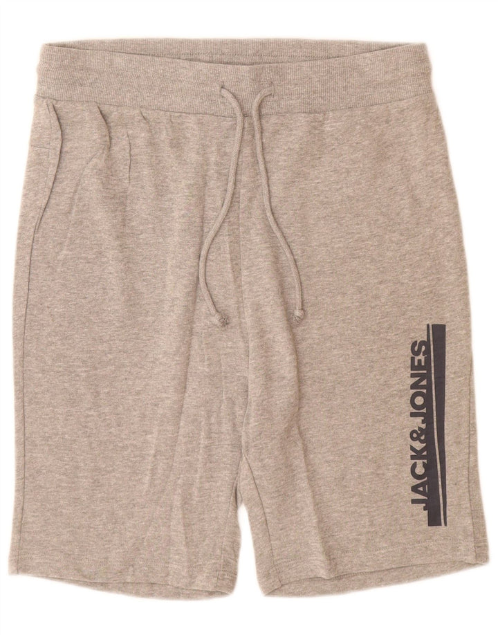 Męskie spodenki sportowe Jack & Jones z grafiką, małe, szare, bawełniane