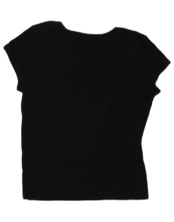 Damski T-shirt Max & Co. Crop Graphic Top UK 14, duży, czarny, bawełniany