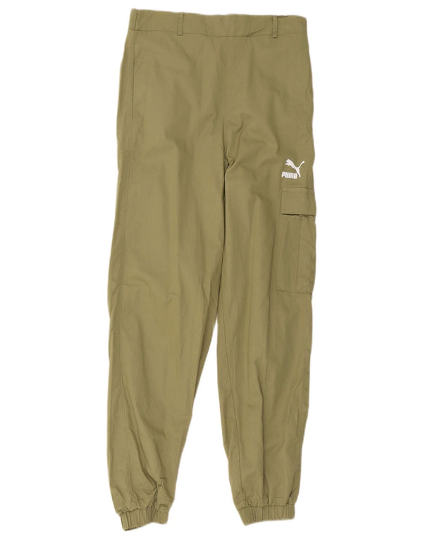 Damskie spodnie cargo Puma Joggers Small W28 L28 Khaki Cotton