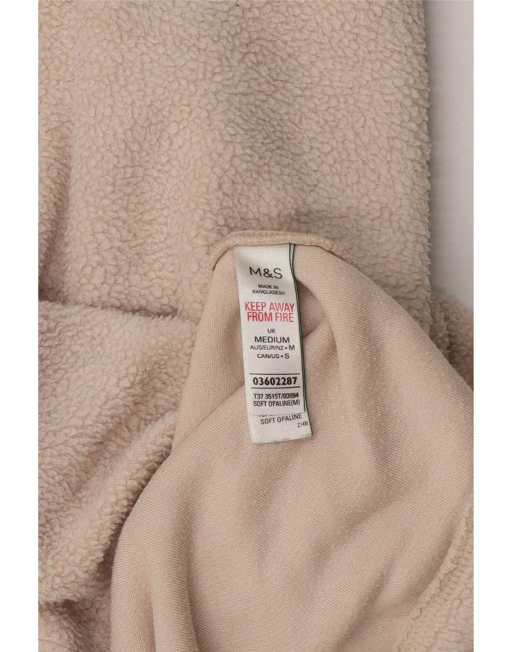 Marks & Spencer Damski sweter polarowy z okrągłym dekoltem, UK 14, średni beż