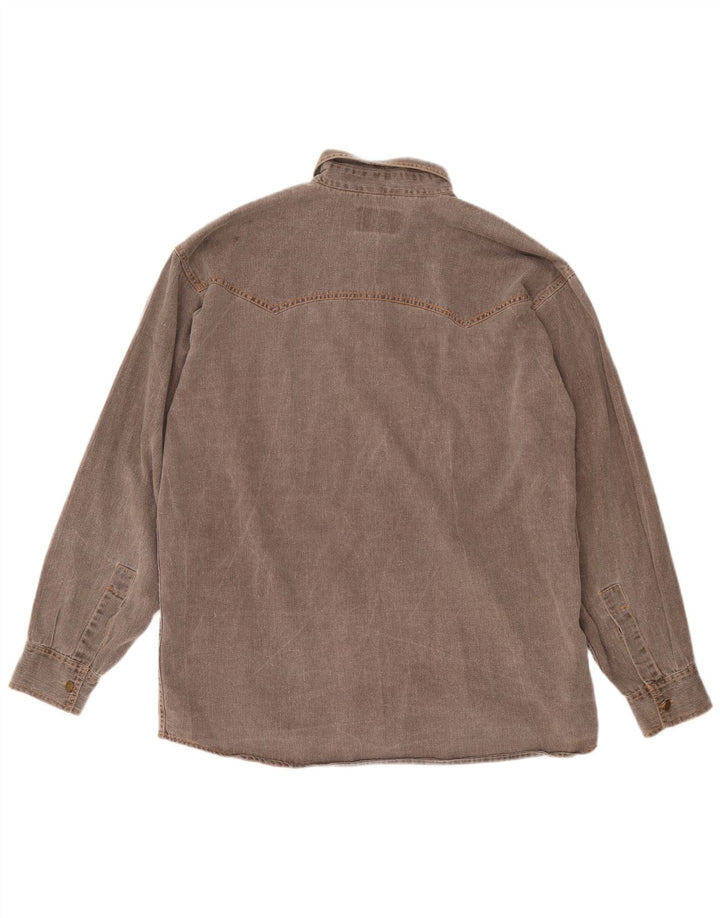 Vintage męska koszula dżinsowa XL brązowa