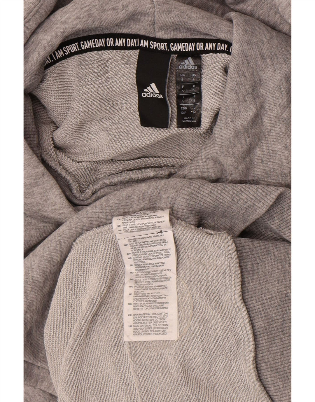Męska bluza z kapturem Adidas Graphic, mała, szara, bawełniana