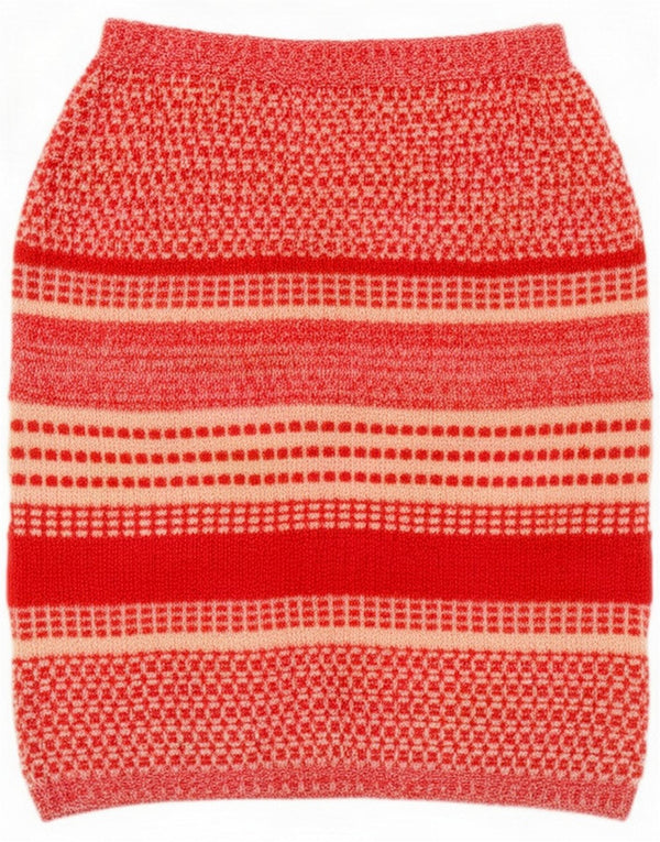 Enrico Coveri Damska dzianinowa spódnica ołówkowa IT 42 Medium W30 Wełna w czerwone paski