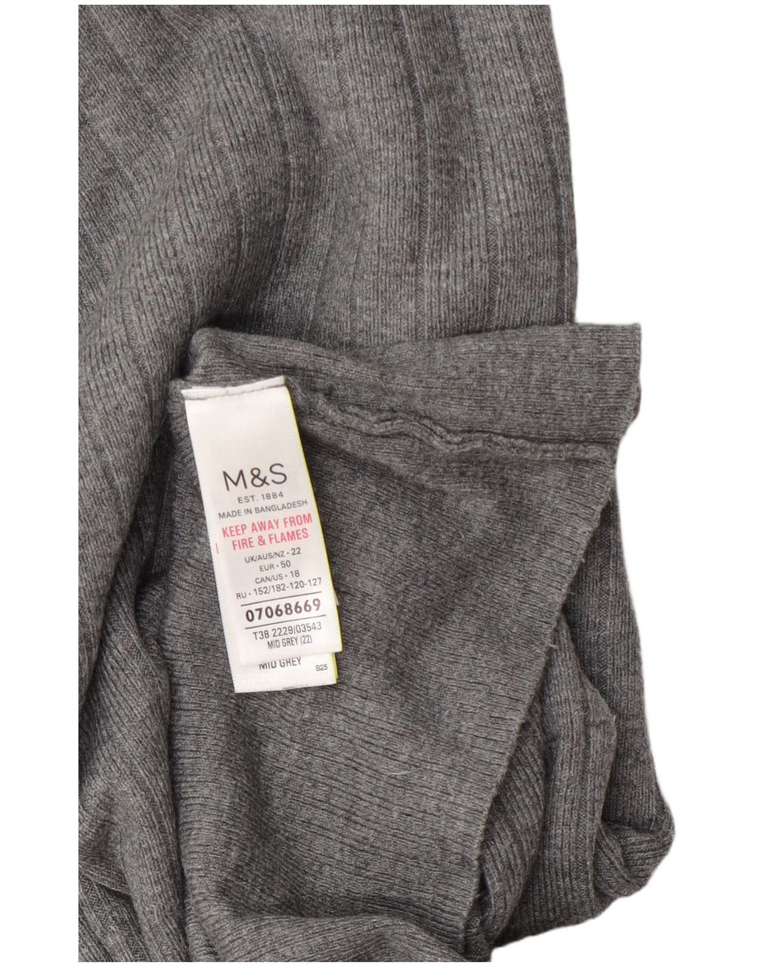 Marks & Spencer Damski sweter z golfem UK 22 3XL Szara wiskoza