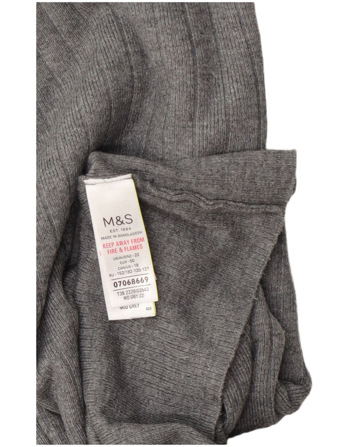 Marks & Spencer Damski sweter z golfem UK 22 3XL Szara wiskoza