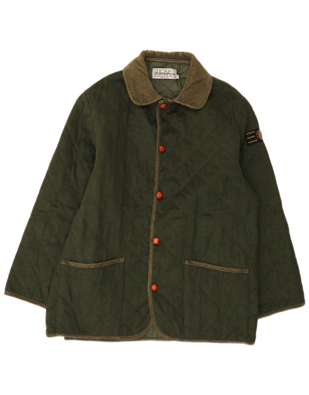 Męska pikowana kurtka St. Germain IT 52 XL Khaki, wełna z blokami kolorów