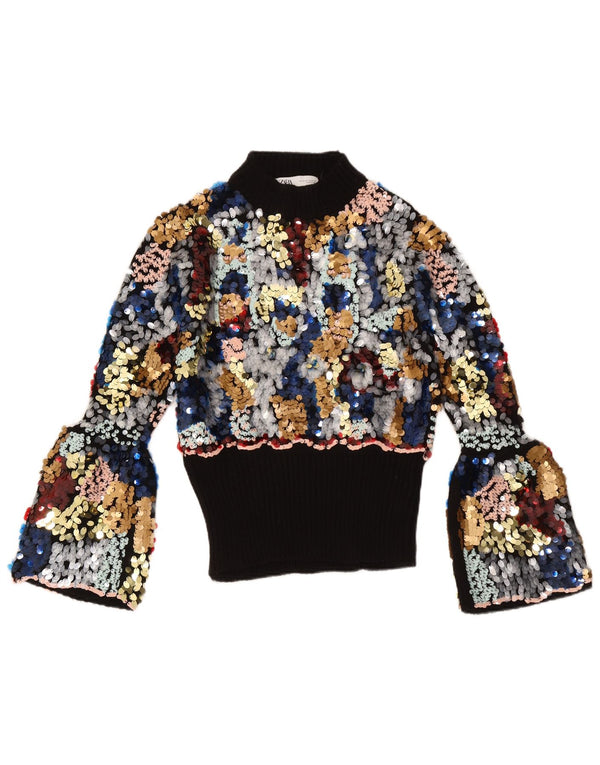 Sweter damski Zara z golfem UK 12, średni, wielokolorowy, nakrapiany