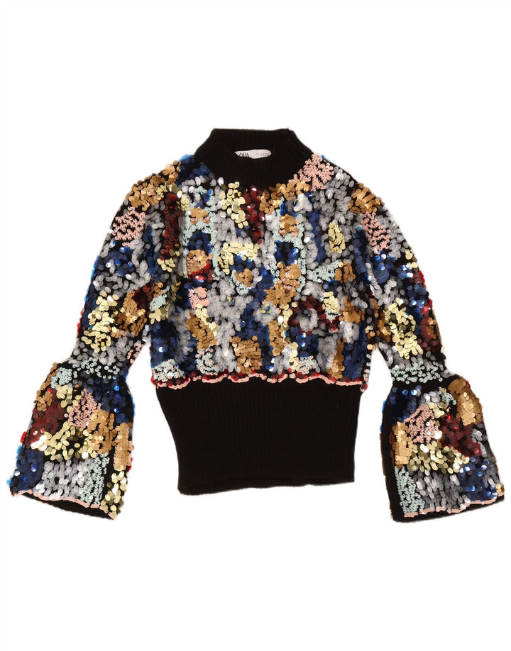 Sweter damski Zara z golfem UK 12, średni, wielokolorowy, nakrapiany