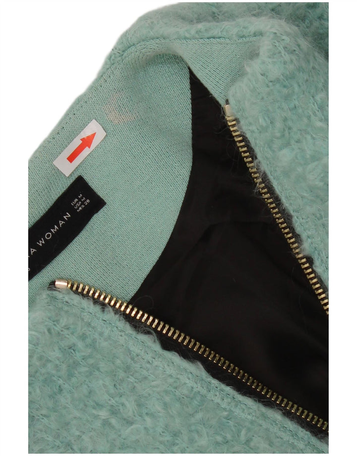 Damski płaszcz oversize Zara UK 14, średni niebieski, bawełniany