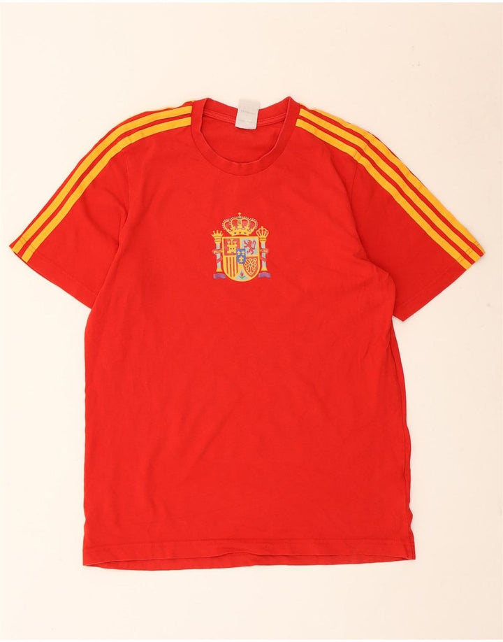 Adidas Męski T-shirt Top Średni Czerwony Bawełniany