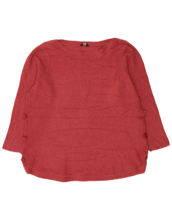 Damski sweter M&Co z rękawem 3/4 i dekoltem w łódkę UK 20 2XL Czerwony akryl