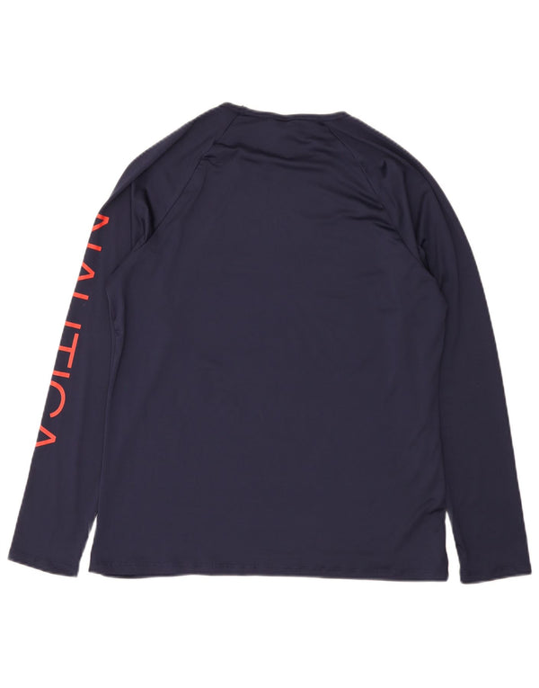 Damski top graficzny Nautica z długim rękawem, UK 18 XL, granatowy, poliester