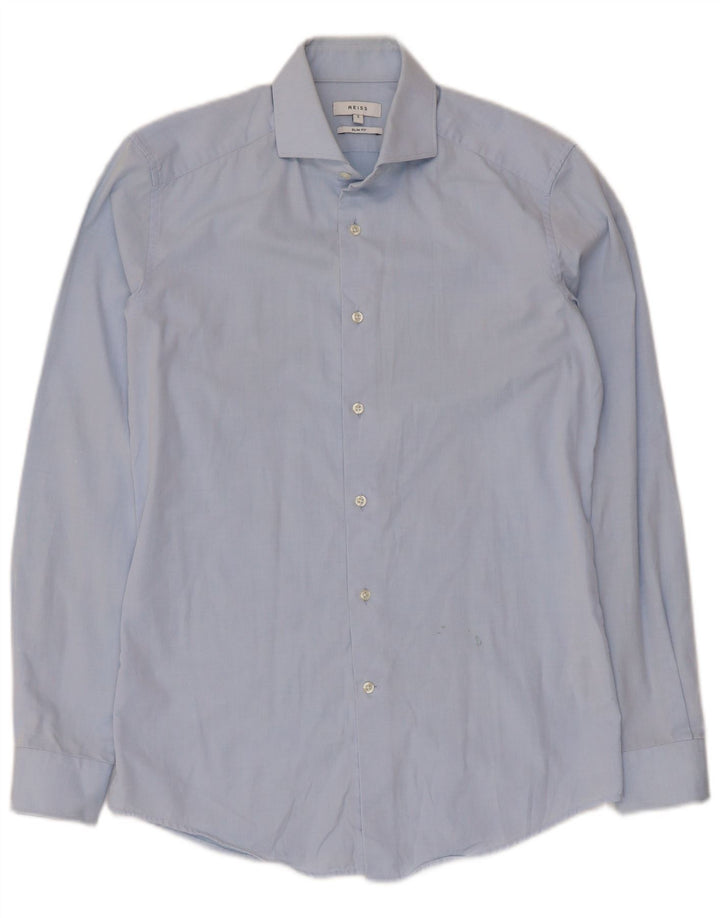 Koszula męska Reiss Slim Fit, mała, niebieska, bawełniana
