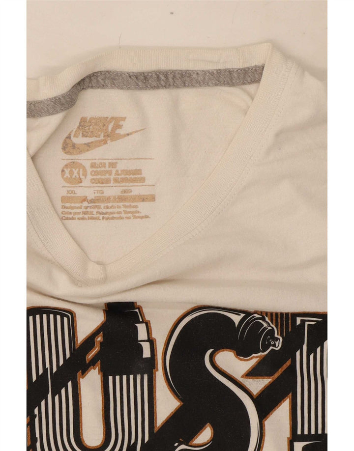 Męski T-shirt Nike Slim Fit Graphic Top 2XL Biały